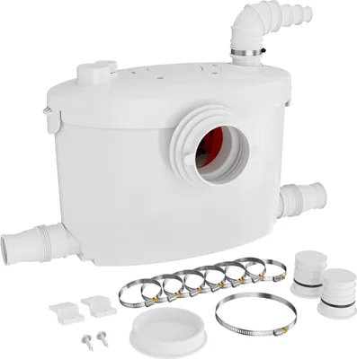 Produktbild von XPOtool 4/1 Kleinhebeanlage 400 W mit Häcksler, Hebeanlage bis 8,5 m Höhe, Abwasserhebeanlage mit 4 Einlässen, Fäkalienhebeanlage für WC und Dusche