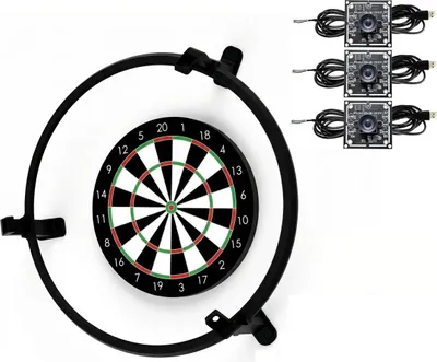 Produktbild von Premium 3D-Komplett-Set für Autodarts – Kameraring mit Halterungen