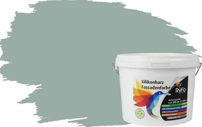 Produktbild von RyFo Colors Silikonharz Fassadenfarbe Lotuseffekt Trend Moos 3l  - bunte Fassadenfarbe, weitere Grün Farbtöne und Größen erhältlich, Deckkraft Klasse 1
