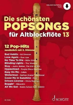 Produktbild von Die schönsten Popsongs für Alt-Blockflöte Band 13