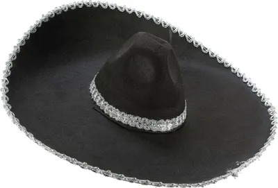Obrázok produktu pre Mexický sombrero čierno-strieborný – univerzálna veľkosť