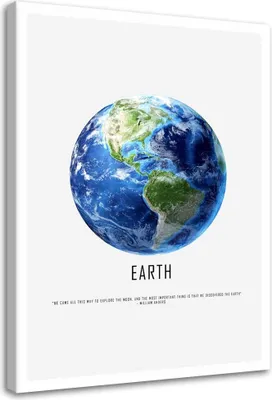 Produktbild von Leinwandbild planet erde 70x100 cm Feeby blau wandbild bereit zum aufhängen