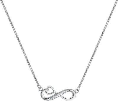Produktbild von V Anhänger mit Kette 925/- Sterling Silber 42+3cm weiß Zirkonia weiß 299250063