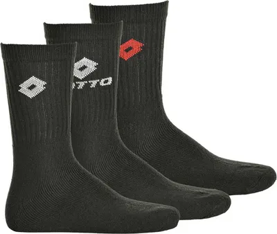 Produktbild von LOTTO 3 Paar Tennis Socken Uni, Frottee-Sportsocken, Einfarbig Schwarz 39-42 (6-8 UK)