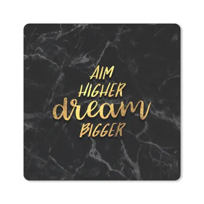 Produktbild von MuchoWow® Mauspad Mousepad Zitate - Traum - Gold - Marmor 20x20 cm - Mousepads - Maus Mat - Pad - Mausunterlage - Desk Mat - Bureauartikeln