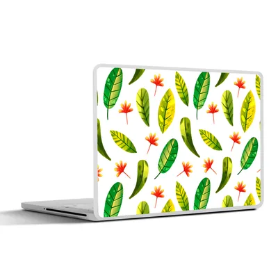 Produktbild von MuchoWow® Laptop Aufkleber Sticker Cover Dschungel - Blätter - Rot 31x22.5 cm - Laptop-Deko
