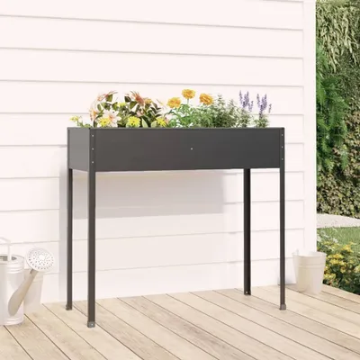 Obrázek produktu pro vidaXL květináč antracit 100,5x40,5x90 cm pozinkovaná ocel