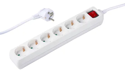 Produktbild von Grundig Steckdosenleiste mit Schalter 6Fach 16A/250V - Steckdose 1,5M - Verlängerungskabel max. 3680W - Weiß