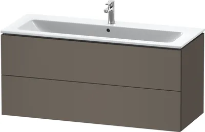 Produktbild von Waschtischunterbau L-CUBE 1220x481x550mm flannel grey seidenmatt flannel grey seidenmatt