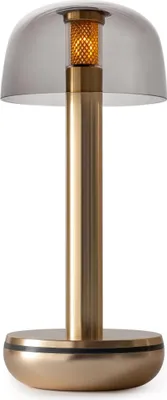 Produktbild von Humble lights Two Akku Tischlampe Gold Rauchglas