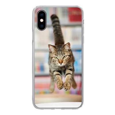 Produktbild von MuchoWow® Handyhülle Schutzhülle Hülle für iPhone X Katze - Frühling - Stuhl Silikon Softcase Handy Hülle - Handyhülle
