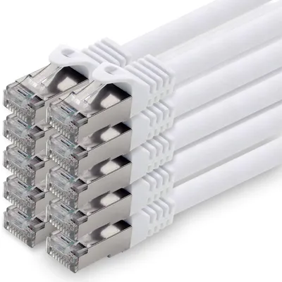 Produktbild von 1aTTack.de 3.0m CAT7 Netzwerk-LAN-Kabel RJ45 10 Gigabit, 10 Stück - weiß