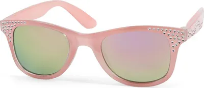 Produktbild von styleBREAKER Mädchen Nerd Sonnenbrille mit Strass, Kunststoff Rahmen und Polycarbonat Flachgläsern, Kinder 09020087