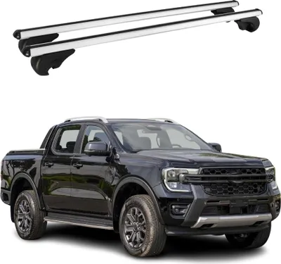 Image de Barres De Toit Transversales pour Ford Ranger T6 2022-2025 DoubleCab Gris 2x