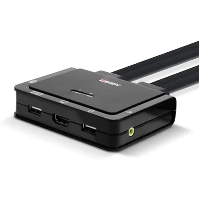 Immagine prodotto di LINDY 2 Port HDMI 2.0 18G, USB 2.0 KVM Switch mit Audio