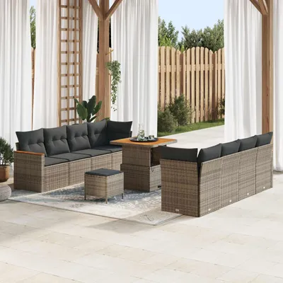 Produktbild von Maison Exclusive - Gartensofa-set 11 pcs Grau Poly-Rattan