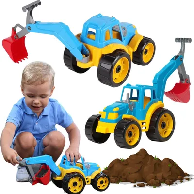 Image de Tracteur avec cuillère 16x24cm 2 couleurs