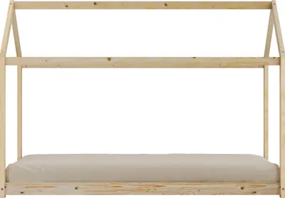Image de Sunny Zoey Lit Cabane Beige, En Bois | Au Sol, Montessori - Sans Matelas - 206 X 98 X 154 Cm | Pour Matelas De Dimensions : 90 X 200 Cm.