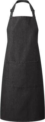 Produktbild von Premier Workwear PR154 | Colours Bib Apron With Pocket - 72 x 86 cm - Waschbar bis 60 - Farbe: Black Denim - Größe: 72 x 86 cm