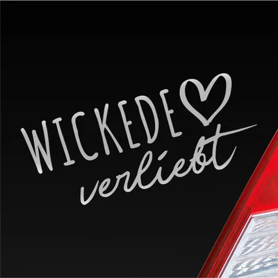 Produktbild von Auto Aufkleber Hellweg Druckerei Wickede verliebt Herz Gemeinde Liebe Car 19x19 cm Silber Sticker Heckscheibenaufkleber