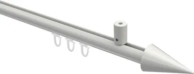 Produktbild von Interdeco Innenlaufstange / Gardinenstange mit Innenlauf Weiß, Typ Sonius Savio (Kegel) Deckenmontage, 20 mm Ø 1-läufig, 100 cm