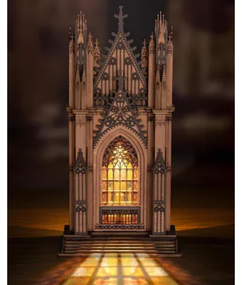 Produktbild von 3D-Puzzle Doppelturm-Kathedrale Holzpuzzle 111 Teile Steckmodell Bastelset Wohndekoration