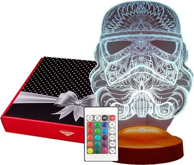 Produktbild von GESCHENKELAMPE LED Nachttischlampe Star Wars Stormtrooper 3D Nachtlicht Geschenk für Jungen