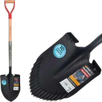 Zdjęcie produktu dla Spatenka Strend Pro Premium RedShark, stożkowa, z drewnianym trzonkiem, średnica 1150 mm, 10 lat gwarancji