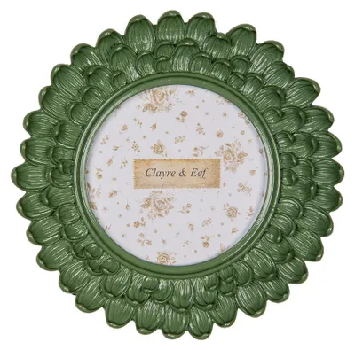 Image de Clayre & Eef Cadre photo Ø 10 cm Vert Plastique