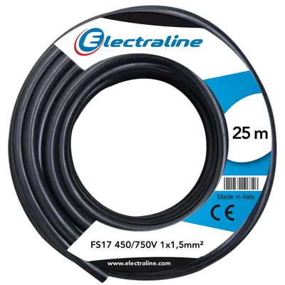 Obrázek produktu pro Kabel FS17, průřez 1 x 1,5 mm², černý, 25 metrů