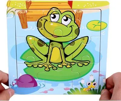 Produktbild von Holzpuzzle im Rahmen Pädagogisches Froschpuzzle
