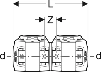 Produktbild von Geberit GE FlowFit Kupplung, PPSU, d 32 mm, 1 Stk.