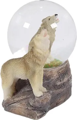 Produktbild von Glitzerkugel Wolf, Schneekugel Tier Tiere Schneekugeln Waldtier Wölfe
