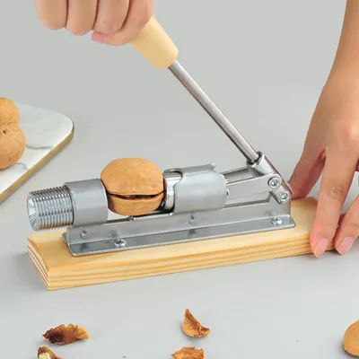 Produktbild von Nussknacker - Edelstahl-Nussknacker mit Holzgriff - Geeignet für Walnüsse, Kastanien, Mandeln und mehr