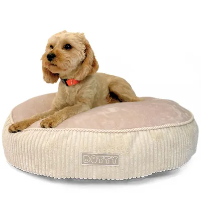 Produktbild von Kuscheliges Plüschbett Hundebett Katzenbett DOTTY - weiches rundes PLÜSCH Kissen für kleine und mittelgroße Hunde und Katzen Schlafplatz Größe M 60 cm