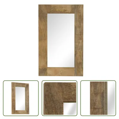 Immagine prodotto di The Living Store Specchio in legno massiccio di mango 50 x 80 cm