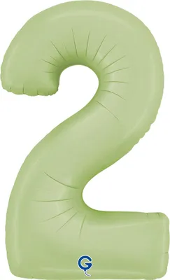 Zdjęcie produktu dla Balon Foliowy Cyfra 2, Satynowa Oliwkowa, 66 cm Grabo