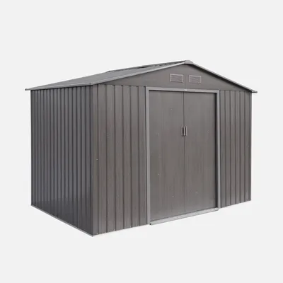 Immagine prodotto di Casetta da giardino in metallo con kit di ancoraggio, 5.9m², Marrone grigio