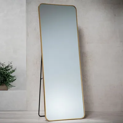 Produktbild von Stojanové zrkadlo celoplošné zrkadlo ELORA obdĺžnikové zlato Š = 50 cm V = 140 cm HOMLA