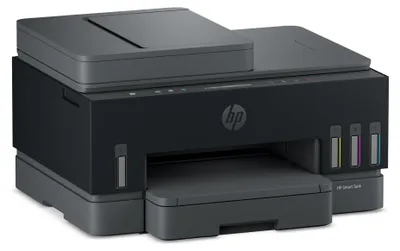 Imagen del producto de Impresora multifunción HP Smart Tank a color, con tecnología de impresión térmica, impresión a color, resolución de 4800 x 1200 DPI, formato A4, impresión directa, color gris