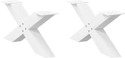 Obrázok produktu pre Nohy konferenčného stolíka v tvare X, 2 ks, biele, 70 x (30-31) cm, oceľové