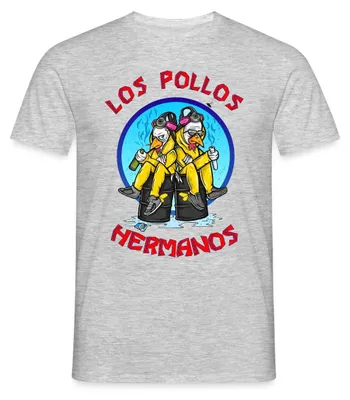 Produktbild von Spreadshirt Breaking Bad Los Pollos Hermanos White Pinkman Männer T-Shirt, 4XL, Grau meliert