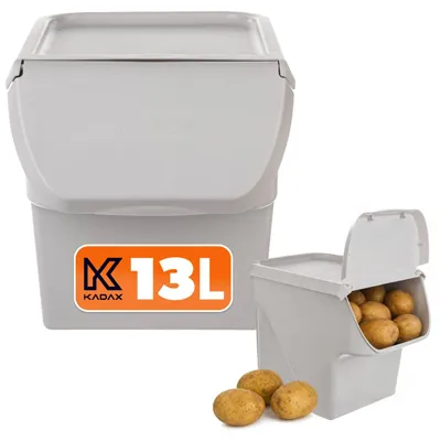 Produktbild von KADAX Kartoffel Aufbewahrungsbox 13L, Kartoffelbox, Gemüsebox zur Aufbewahrung von Kartoffeln, Zwiebelbox, Kartoffelbehälter, Kartoffelkiste (Weiß)