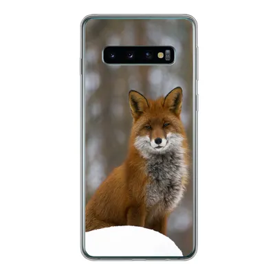Produktbild von MuchoWow® Handyhülle Schutzhülle Hülle für Samsung Galaxy S10 Fuchs - Wald - Rot Silikon Softcase Handy Hülle - Handytasche