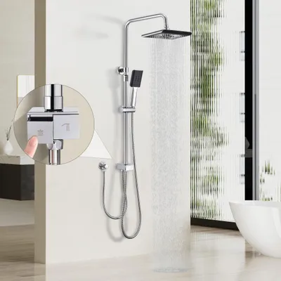 Produktbild von Homelody Duscharmatur,Duschsystem ohne Armatur,Dusche Komplett für Badezimmer,Komplettdusche mit Brause/Duschkopf/Handbrause/Brausestange,Edelstahl