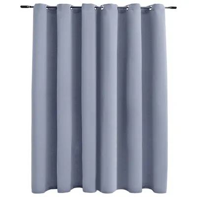 Zdjęcie produktu dla Zasłona zaciemniająca z metalowymi kółkami, szara, 290x245cm