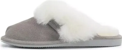 Produktbild von Lammfell Hausschuhe - MALIBU - Schuhgröße: EUR 36 | Farbe: Grau/Weiß