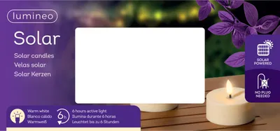 Produktbild von Solar LED Teelicht Outdoor 7x3,2cm Kunststoff Creme / Warmweiß