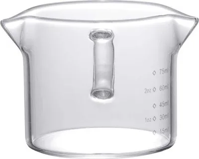 Produktbild von Gläsernes Kaffee-Espresso-Messglas 2 Stück Hitzebeständiges Glas Maßbeker für Barkeeper
