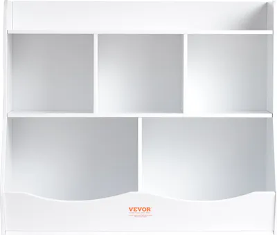 Zdjęcie produktu dla VEVOR drewniany schowek dla dzieci, organizer do przechowywania zabawek z półką na książki, 89 x 40 x 76 cm 5-komorowa szafka na zabawki, półka na książki i zabawki dla dzieci do pokoju dziecięcego, pokoju zabaw